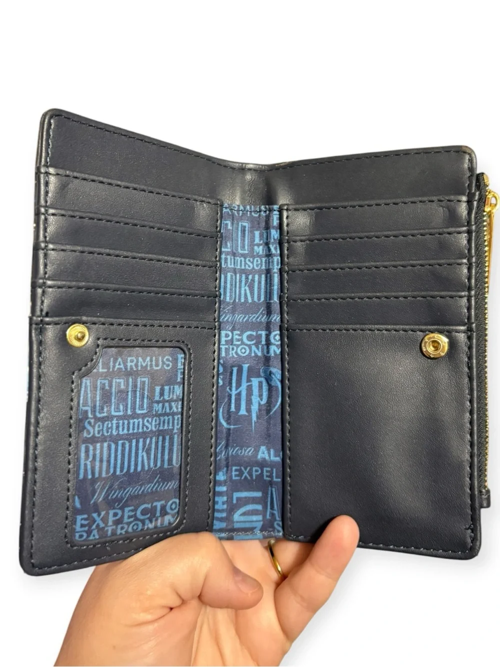Loungefly Harry Potter Expecto Patronus Zip Wallet Navy & Blue Constellation EUC